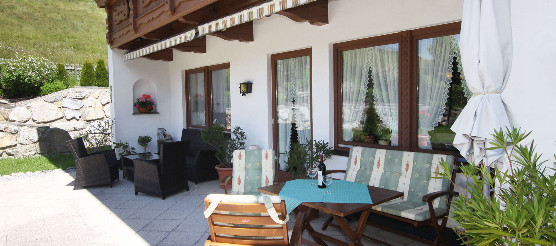Terrasse bei Haus Margret in Gerlos im Zillertal